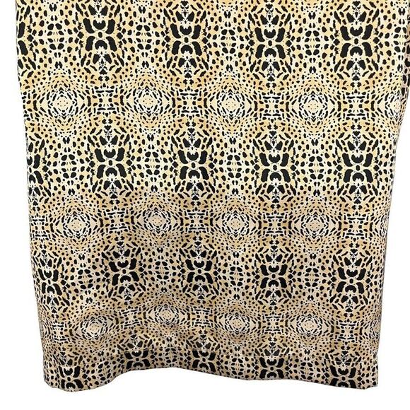 MNG by Mango Womens Animal Print Cheetah V-Neck Shift 3/4 Sleeve Dress sz 10 - Picture 13 of 16